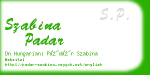 szabina padar business card